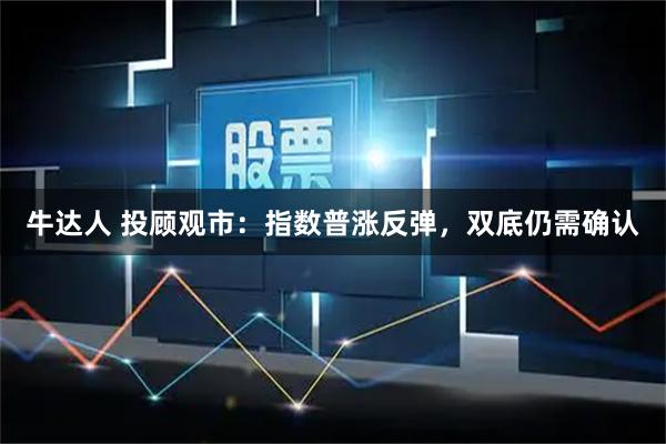 牛达人 投顾观市：指数普涨反弹，双底仍需确认